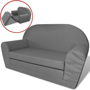 vidaXL Kindersofa mit Bettfunktion Sessel Schlafsofa Lounge Kinderzimmer Grau