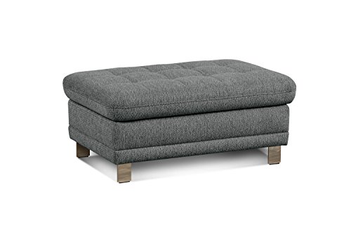 CAVADORE Sofa-Hocker Imit mit Stauraum/Praktischer Beistellhocker, Sitzhocker, Polsterhocker mit Stauraum/Metallfüße/Größe: 102x46x68 cm (BxHxT)/Strukturstoff in anthrazit (grau)