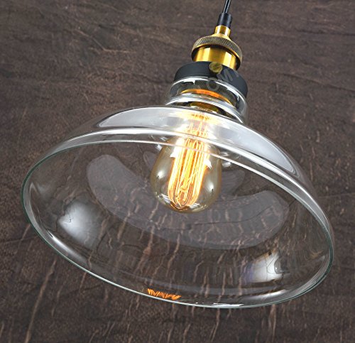 LOMT™ Vintage Deckenlampe Pendelleuchte Birnenform: Moderne Deckenleuchte im Retro Industrial Stil, aus Glas / Metall, Neue Edition, CE-zertifiziert. Durchmesser 28 cm, Höhe 23 cm.