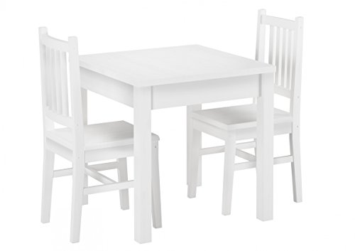 Erst-Holz® 90.70-52 W Set Schöne Essgruppe mit Tisch und 2 Stühle Kiefer Massivholz