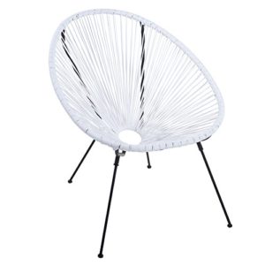 Moderner ACAPULCO Sessel weiß Gartenstuhl wetterfest Outdoorstuhl Relaxsessel Stuhl