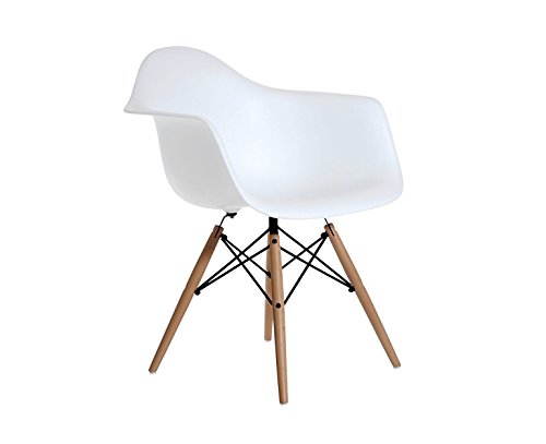 Bentley Home Stuhl, Polypropylen und aus Buchenholz, weiß, 60 x 62 x 80 cm