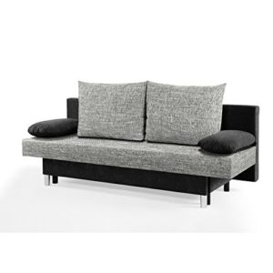 64-106-654 BELLA grau/schwarz Schlafsofa Jugendsofa Sitzsofa Couch Jugendzimmercouch ca. 191 cm