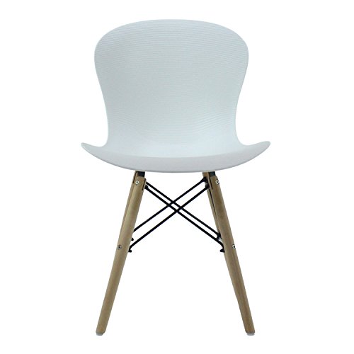 P & N Homewares® Alessia Eiffel Stuhl aus Kunststoff Gerippter Retro Weiß Schwarz Grau Rot Gelb Pink Grün Blau weiß