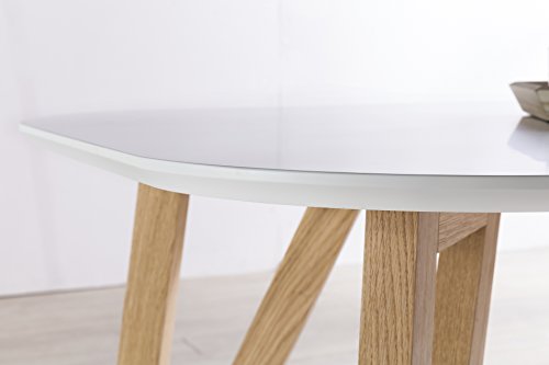 SalesFever® Esszimmertisch Aino, Küchentisch in matt-weiß, 160 x 90 cm, furnierter Esstisch, pflegeleichter & abgerundeter Holz-Tisch, FSC® zertifiziert