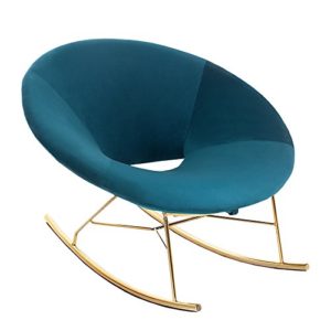 Moderner XXL Design Schaukelstuhl FLOATING lagoon blau Samt Gold Relaxsessel Sessel Stuhl Wohnzimmersessel