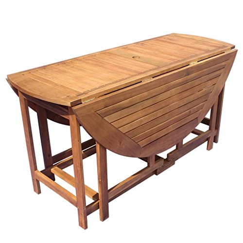 lingjiushopping Outdoor Esstisch Set 9-teilig Akazienholz zusammenklappbar Farbe: Braun Material: Massivholz Akazie (Öl beendet)