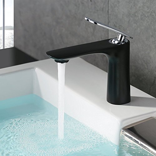 Homelody Schwarz Wasserhahn Badarmatur Waschbeckenarmatur Armatur Bad Mischbatterie Waschtischmischer Einhebelmischer Waschtischarmatur