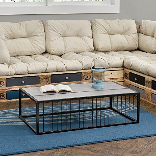 [en.casa] Couch-Tisch Design MDF - Beton-Optik - 100x60x30cm - Beistelltisch Wohnzimmer