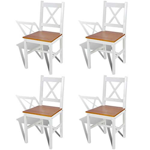vidaXL Massivholz 4x Esszimmerstuhl Küchenstuhl Stuhl Essstuhl Stuhlgruppe