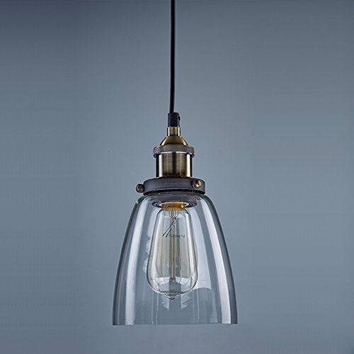 EMOTREE 1x Glas Schirm Hängelampe Pendelleuchten Retro Antik U-Form Nostalgia Lampe Leuchte für E27 Glühbirne