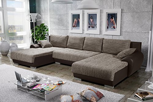 Sofa Couchgarnitur Couch Sofagarnitur Leon 8 U Polstergarnitur Polsterecke Wohnlandschaft mit Schlaffunktion