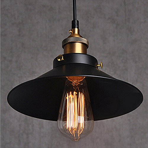 Vintage Retro Edison Loft Pendelleuchte, Retro Industrielle Deckenleuchte Lackiertem Eisen Regenschirm Lampenschirm Land Art Lampe