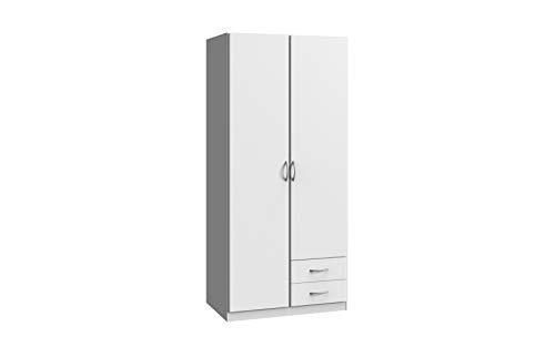 Wimex Kleiderschrank/ Drehtürenschrank Sprint, 2 Türen, 2 Schubladen, (B/H/T) 90 x 197 x 58 cm, Weiß