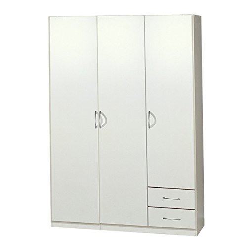 Wimex Kleiderschrank/ Drehtürenschrank Sprint, 3 Türen, 2 Schubladen, (B/H/T) 135 x 197 x 58 cm, Weiß