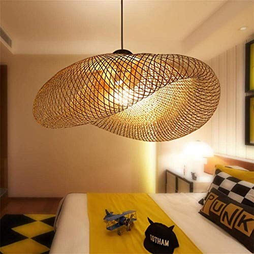 XYDM Pendelleuchten Retro Südostasiatischer Stil Bambus-Rattan Deckenlampe Tee Raum Wohnzimmer Leuchte Dekoration AC110-240V E27
