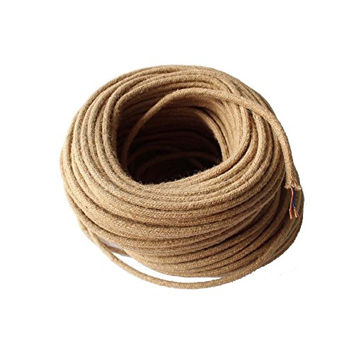 reachyea reachyea Vintage Seil Textil Draht rund geflochtenem Kabel Electrical Wire 2 * 0,75 Mm Länge 5 Meter