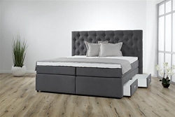 Breckle Boxspringbett 100 x 200 cm Lerche Box mit Stauraum 500 Hollanda 1000 Gel Topper Gel Comfort