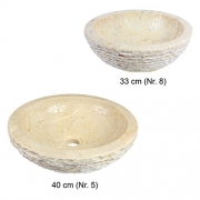 Marmor Waschbecken Stein Becken Basin Bad Waschschale Aufsatzwaschbecken Creme 40 cm Nr. 5
