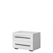 Mirjan24 Outlet !! Nachttisch Harmony 2497BF22, Nachtkommode, Nachtkonsole, Schlafzimmerkommode, Nachtschrank, Beistelltisch (Weiß/Weiß Hochglanz)