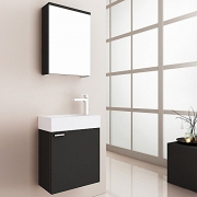 Home Deluxe | Badmöbel-Set | Langeoog | Schwarz | inkl. Waschbecken und komplettem Zubehör