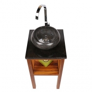 WOHNFREUDEN Marmor Waschbecken 30 cm ✓ rund poliert anthrazit ✓ Steinwaschbecken oder Naturstein Aufsatzwaschbecken Bad Gäste WC ✓ inkl. techn. Zeichnung ✓ schnell & versandkostenfrei ✓