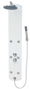 Duschpaneel mit Thermostat Weiss Eckmontage Regendusche Dusche Duscharmatur Duschsäule Armatur Handbrause Duschkopf Duschsystem
