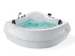 Whirlpool Badewanne St. Tropez mit 14 Massage Düsen + Heizung + Ozon Desinfektion + LED Unterwasser Beleuchtung / Licht + Wasserfall + Radio – Sprudelbad Hot Tub indoor / innen günstig