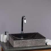WOHNFREUDEN Marmor Waschbecken Perahu ✓ 50 cm recht-eckig poliert ✓ ideal als Steinwaschbecken oder Naturstein Aufsatzwaschbecken für Bad Gäste WC ✓ inkl. techn. Zeichnung ✓