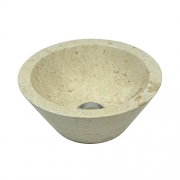 WOHNFREUDEN Marmor Waschbecken 30 cm ✓ klein rund creme ✓ Naturstein Waschplatz Handwaschbecken Steinwaschschale Naturstein-Aufsatzwaschbecken für Ihr Bad ✓ inkl. techn. Zeichnung ✓ schnell & versandkostenfrei