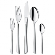WMF Virginia Besteckset, 30-teilig, für 6 Personen, eingesetzte Messerklinge, Cromargan protect Edelstahl teilmattiert, extrem kratzbeständig, spülmaschinengeeignet