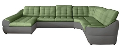 Polsterecke INFINITY XL Eckcouch Ecksofa Polstersofa Schlafsofa Wohnlandschaft (grau / grün)