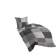 Bierbaum 6520_13 Mako-Satin-Bettwäsche Dessin, 13, 155 x 220, 80 x 80 cm, Silber (Grau)