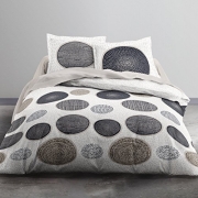 Today 012286 Hello Zeichnung Massai Bettwäsche 2 Personen + 2 Kissenbezüge Baumwolle beige/grau/taupe 220 x 240 cm