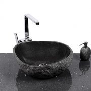 WOHNFREUDEN Große Auswahl an Naturstein Waschbecken 35 – 45 cm ✓ Stein Aufsatzwaschbecken für Gäste WC Bad ✓ einzeln fotografiert + Auswahl Granit Steinbecken aus Bildergalerie ✓