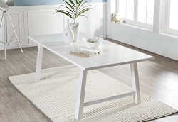 SalesFever® Holztisch Garland, Esszimmertisch aus Pappel-Holz, White-Wash Optik, 100 x 200 cm, massiver Küchentisch, pflegeleicht, A-Frame Gestell, FSC®-zertifiziert
