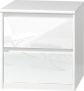 CS Schmalmöbel 75.185.012/01 Grifflose Boxspring Nachtkommode Soft Plus Smart Typ 01, 45 x 55 x 58 cm, weiß/weiß hochglanz